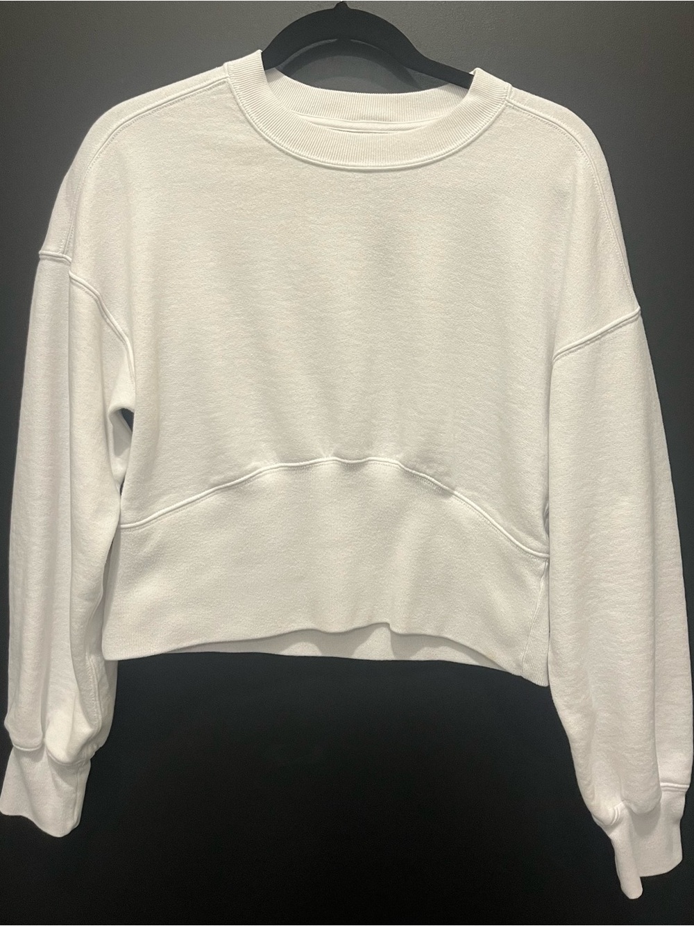 Abercrombie & Fitch Off-White Cropped Crew Sweatshirt